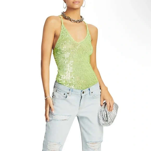 Retrofete Molly Sequin Crotchet Top - Picture 1 of 10